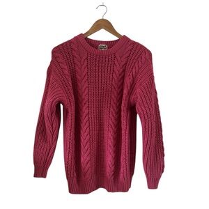 Gerard Works Fuchsia Cable Knit Long Sleeve Sweater sz M